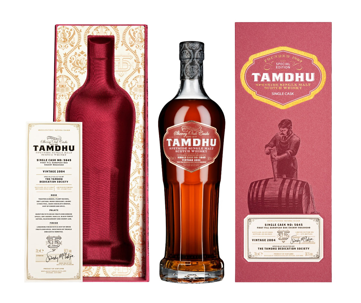 TAMDHU SINGLE MALT WHISKY 70CL 56.3 % DEDICATION SOCIETY 2023 CASK NO 5645 56.3% 0.7L, Spirits